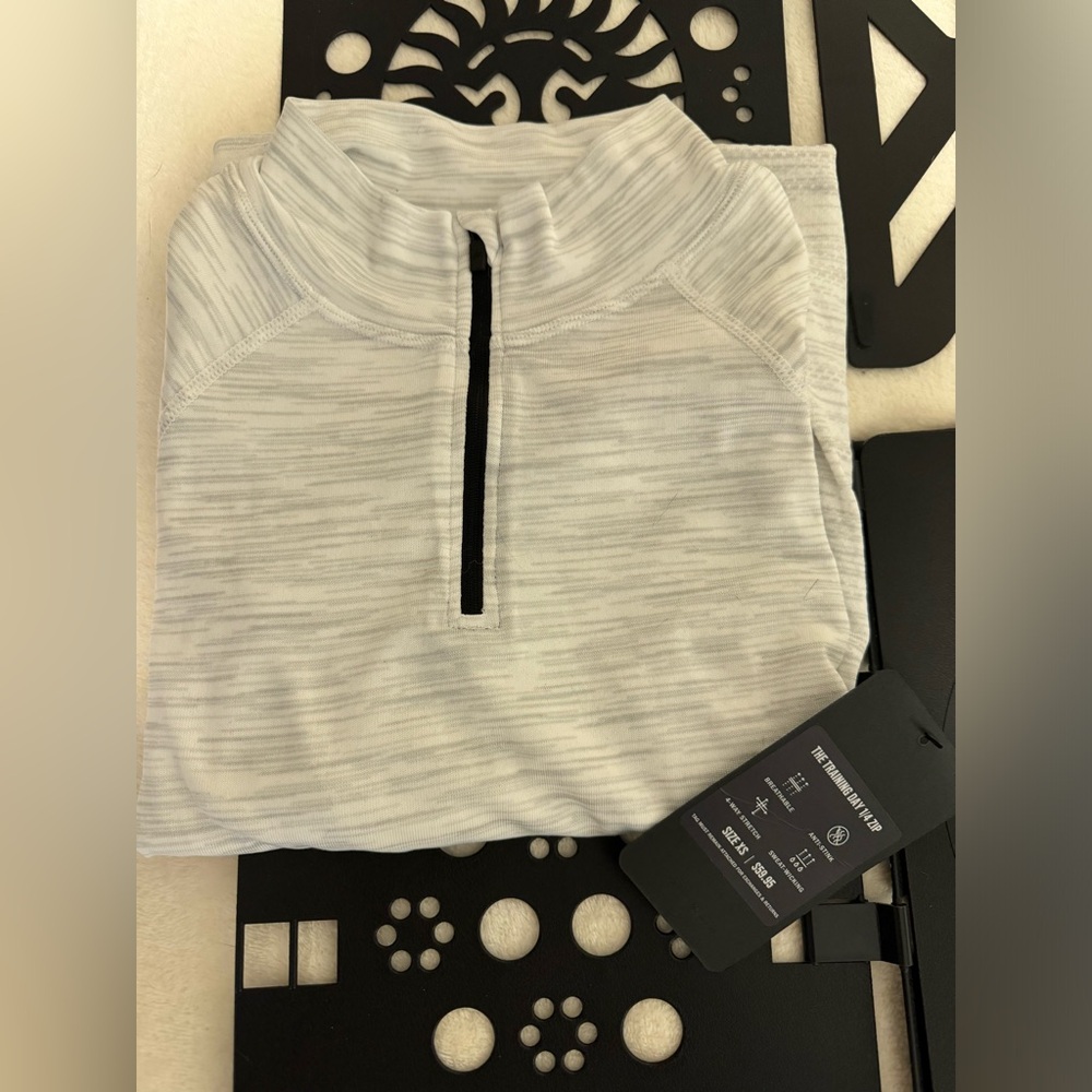 2 Fabletics Quarterzip Sweaters- White Size XS, Blue Size S